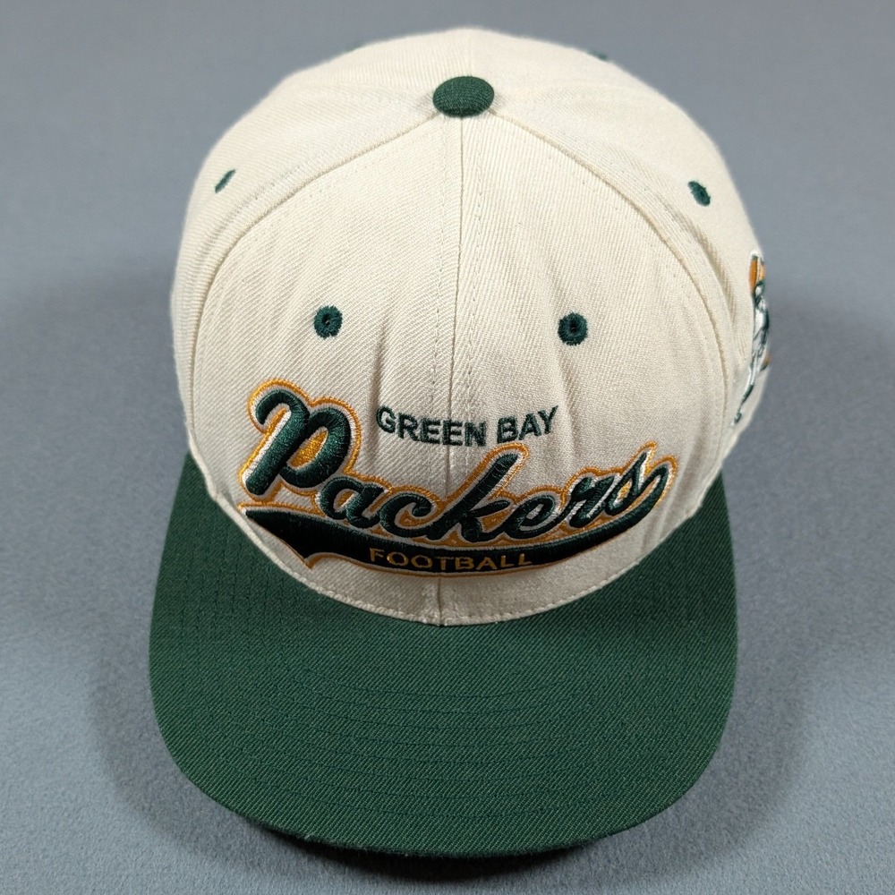 Green Bay Packers Mitchell & Ness Hat Mens OSFM Snapback Cream Green